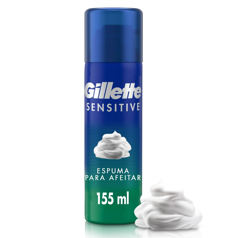 Espuma de Afeitar GILLETTE Sensitive para Hombres con Piel Sensible Frasco 155ml Espuma de Afeitar GILLETTE Sensitive para Hombres con Piel Sensible Frasco 155ml