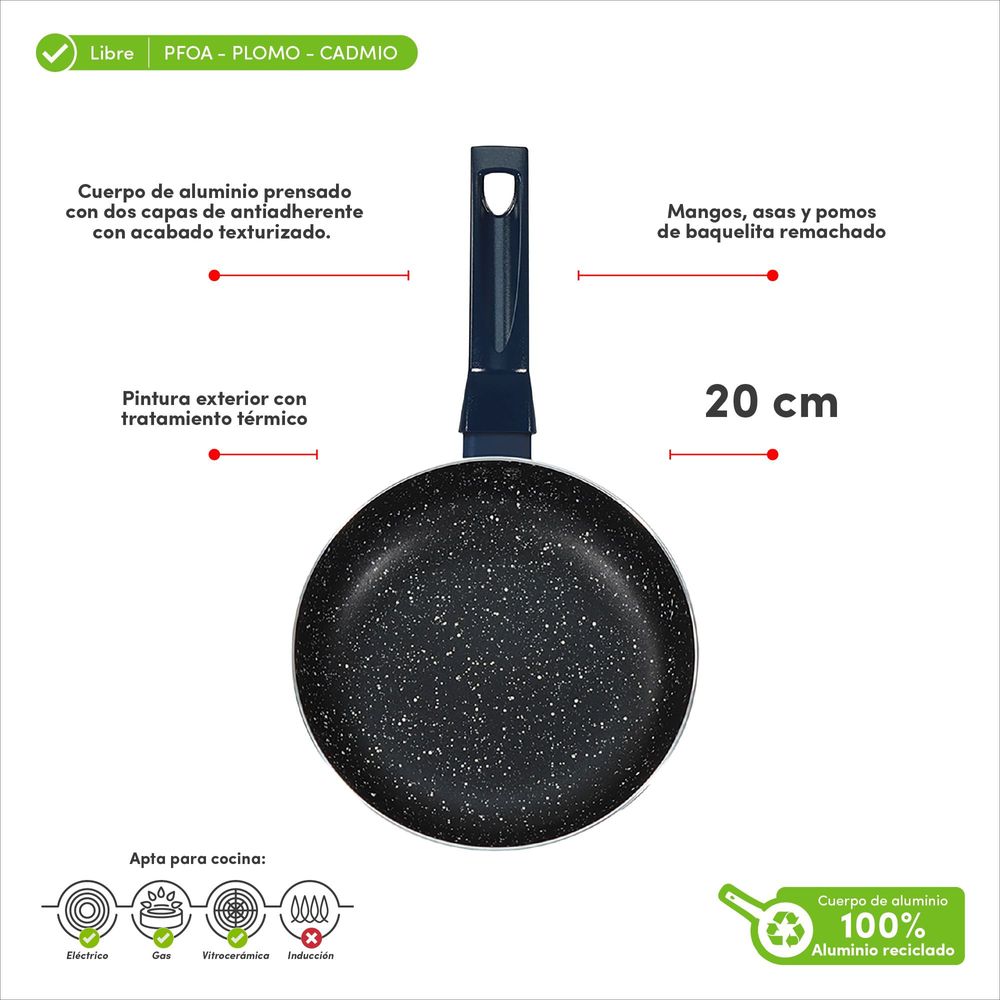 Sartén ILKO 20cm Granito Navy Azul Sartén ILKO 20cm Granito Navy Azul