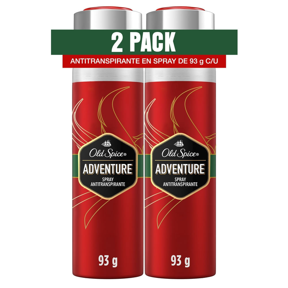 Pack OLD SPICE Desodorante para Hombre en Aerosol Adventure Frasco 150ml x 2un Pack OLD SPICE Desodorante para Hombre en Aerosol Adventure Frasco 150ml x 2un