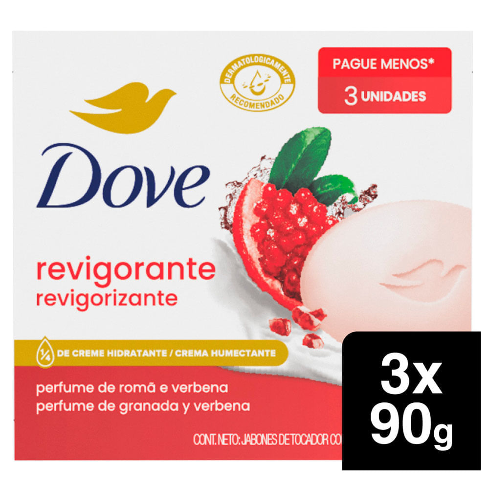 Jabón de Tocador DOVE Revigorizante Barra 90g Paquete 3un Jabón de Tocador DOVE Revigorizante Barra 90g Paquete 3un