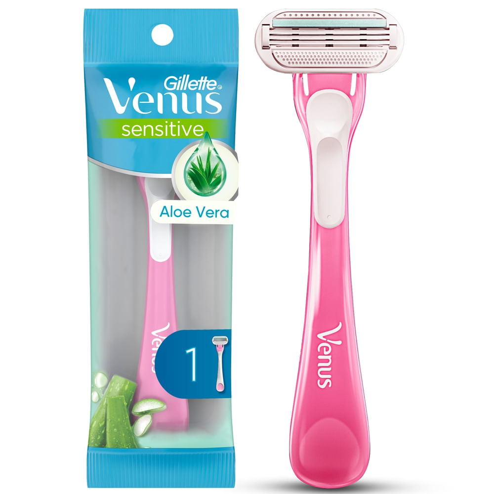 Máquina de Afeitar Desechable VENUS para Mujer Sensitive para Piel Sensible Blíster 1un Máquina de Afeitar Desechable VENUS para Mujer Sensitive para Piel Sensible Blíster 1un