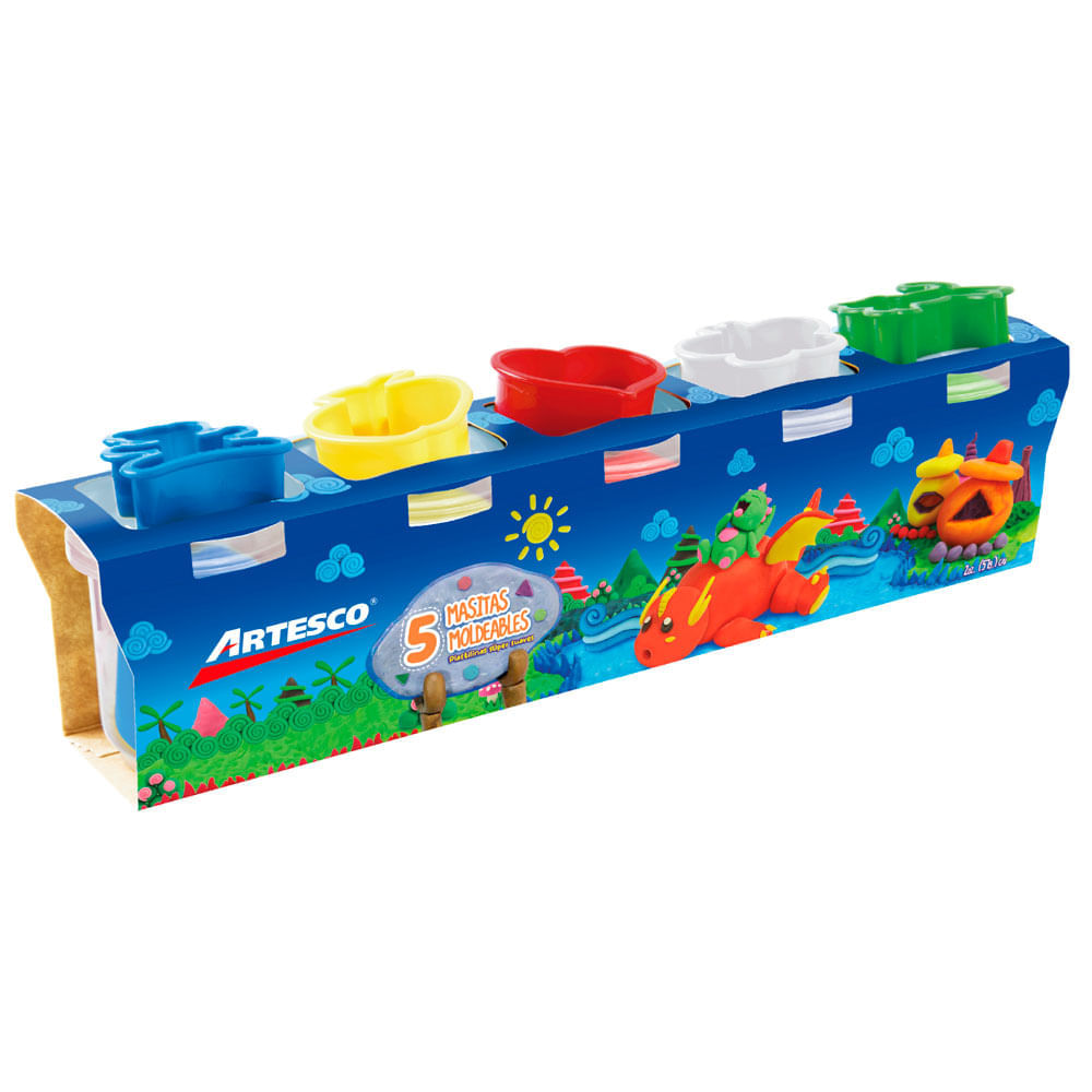 Manualidades ARTESCO Masitas Blandas Dough + Moldes 5un Manualidades ARTESCO Masitas Blandas Dough + Moldes 5un