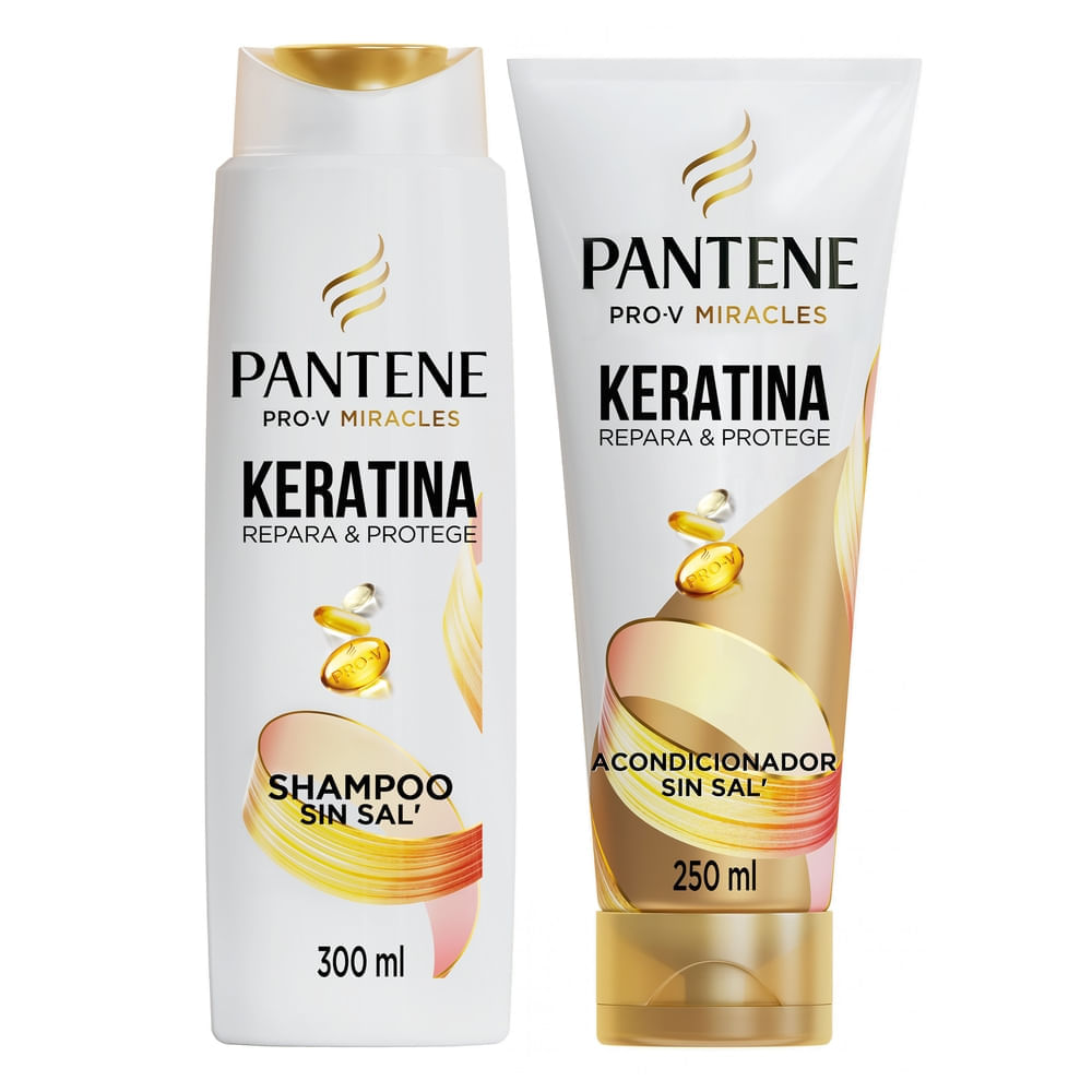 Pack PANTENE Shampoo PRO-V Miracles Keratina Repara & Protege Botella 300ml + Acondicionador Botella 250ml Pack PANTENE Shampoo PRO-V Miracles Keratina Repara & Protege Botella 300ml + Acondicionador Botella 250ml