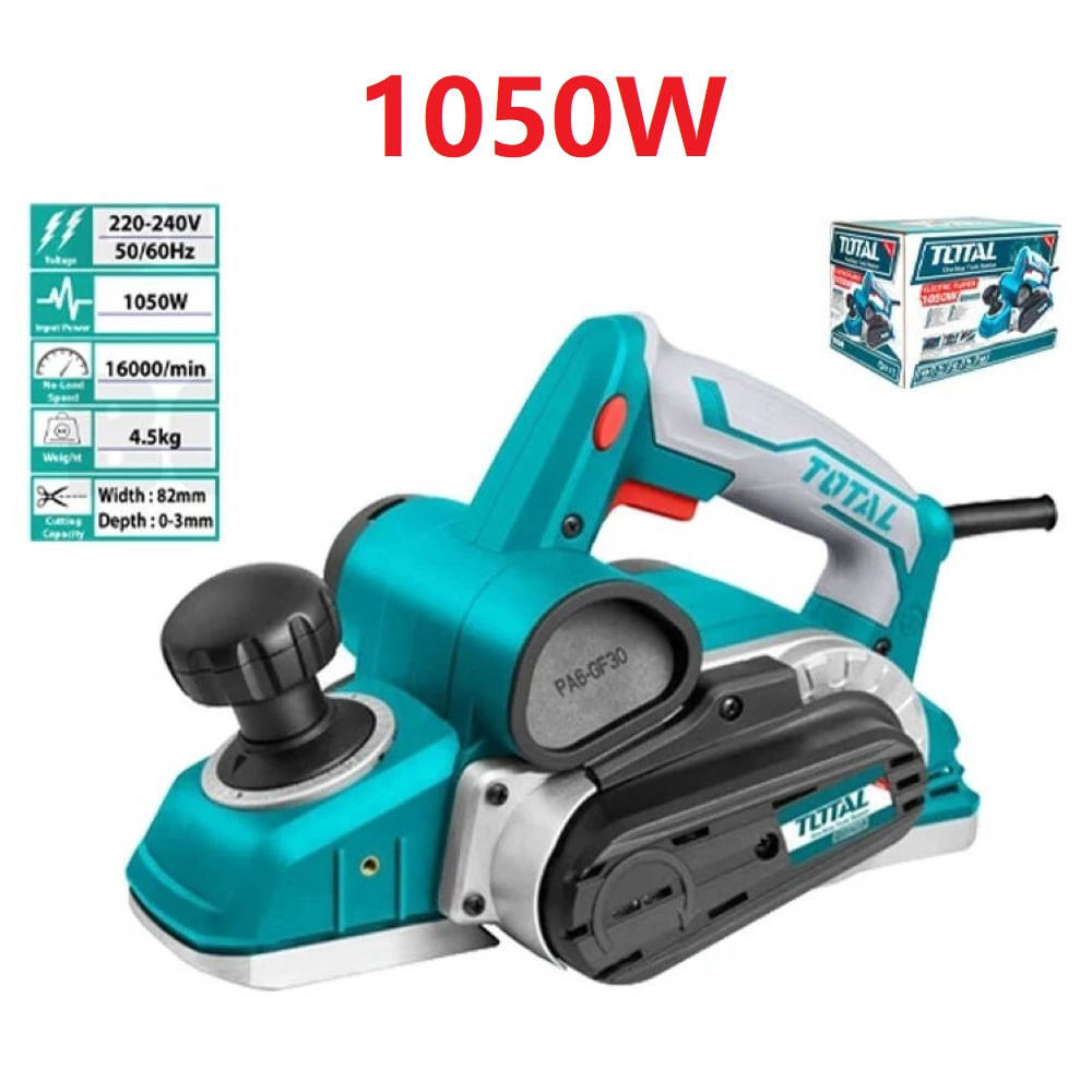 Cepillo Eléctrico 1050W Carpinterio Garlopa 82Mm Total-Tl1108236