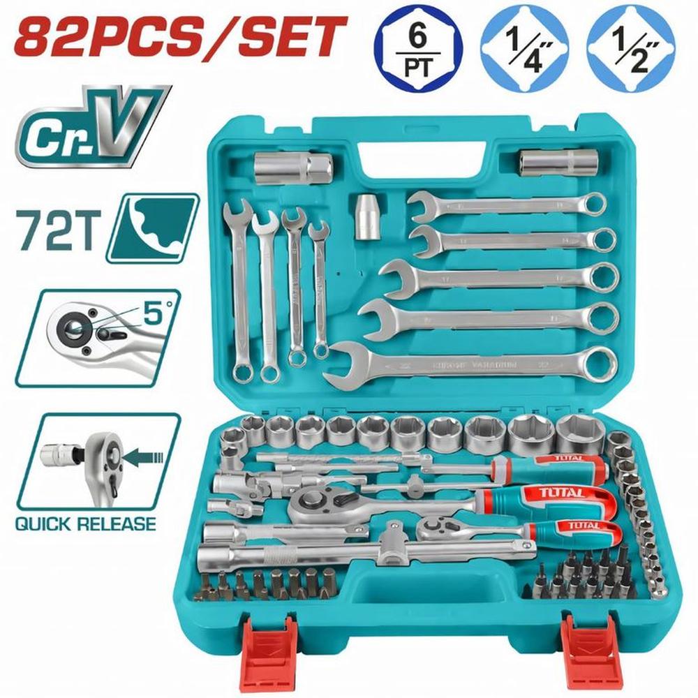 Juego De Dados y llaves De 82 Piezas Total - THT421802