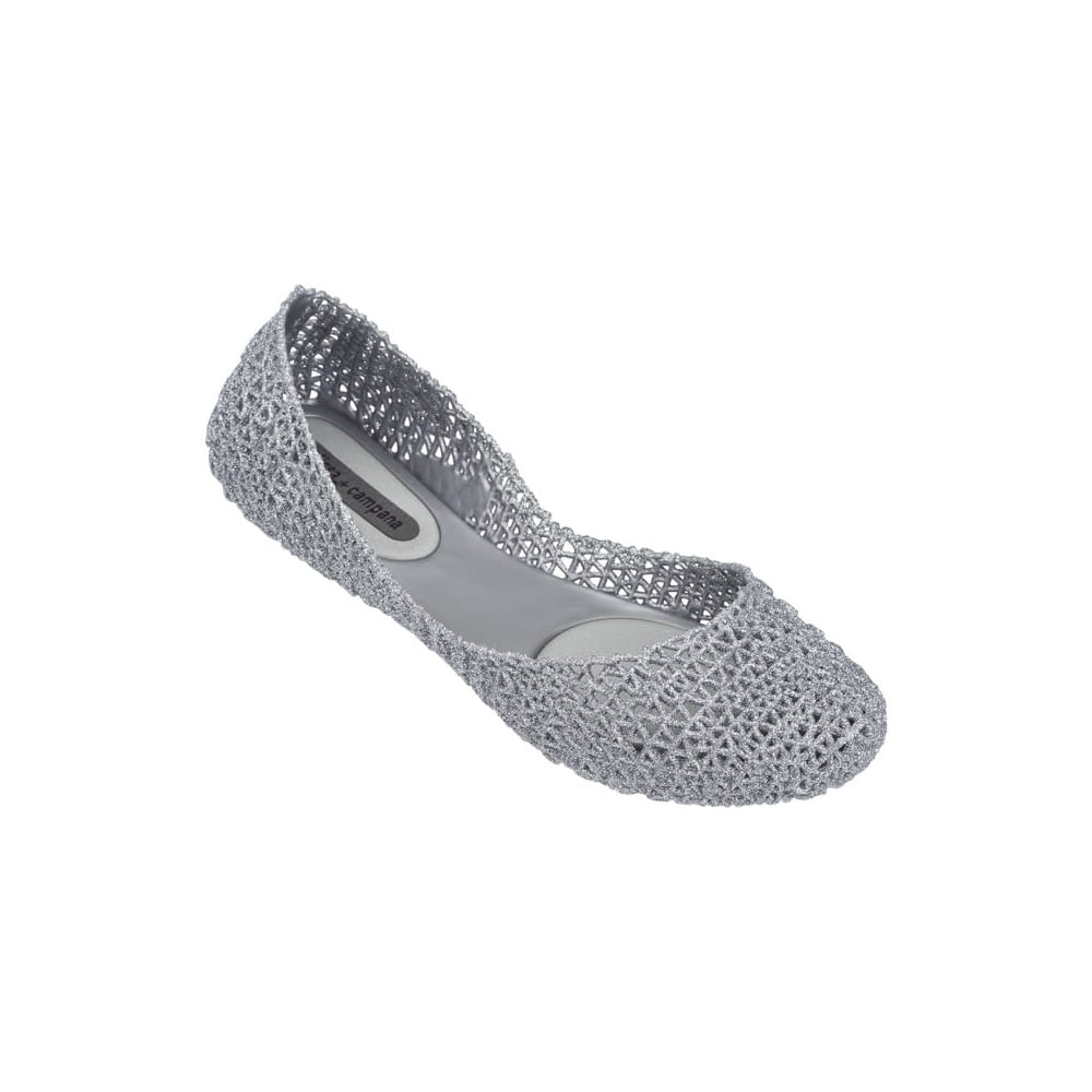 Ballerina Para Mujer Melissa Campana Papel VII Sp Ad Silver Glitter Talla 37