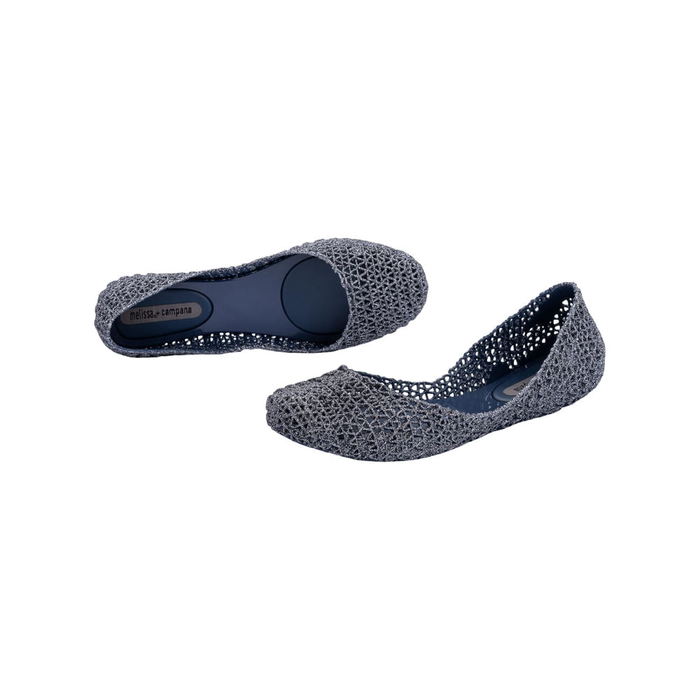 Ballerina Para Mujer Melissa Campana Papel VII Sp Ad Azul/Glitter Talla 37