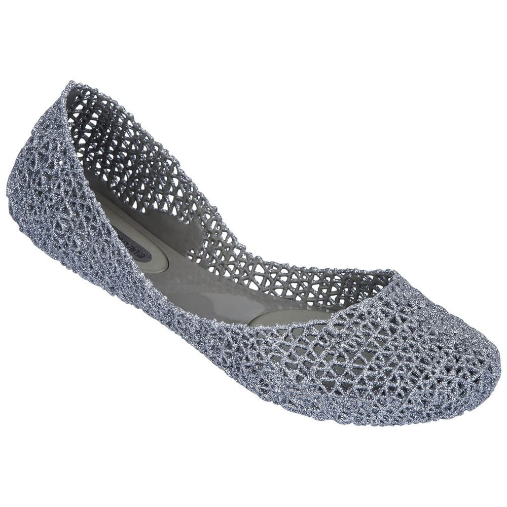 Ballerina Para Mujer Melissa Campana Papel VII Sp Ad Grey Glitter Talla 36