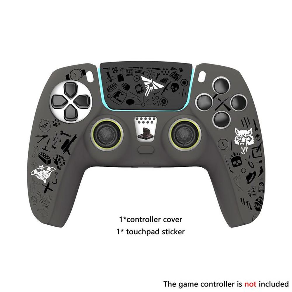 Funda de silicona para mando PS5 con diseño y pegatina decorativa 2