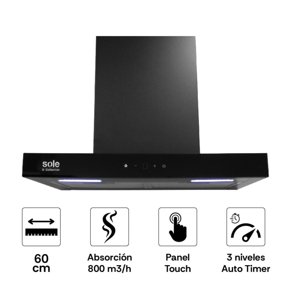 Campana Extractora Decorativa 60cm S-Collection Glasslux