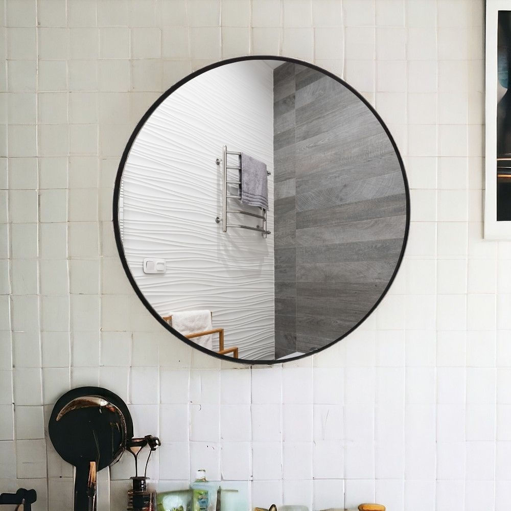 Espejo Redondo con Marco Metálico 65x65cm Orange Espejo Redondo con Marco Metálico 65x65cm Orange