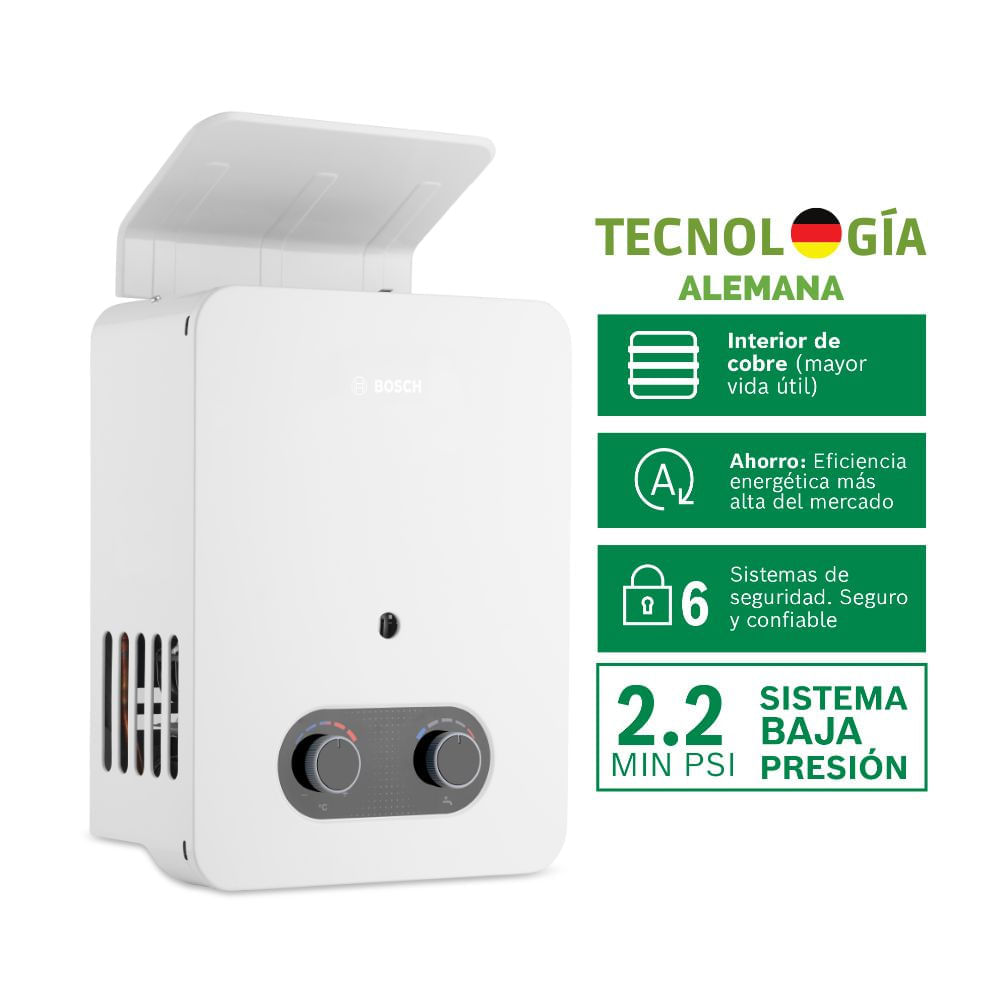 Terma a Gas Bosch GN Vital 5.5L Baja Presión + Kit