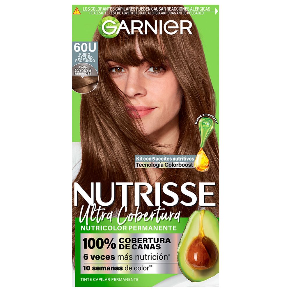 Tinte para Cabello GARNIER Nutrisse 60 Rubio Oscuro profundo Caja 1un Tinte para Cabello GARNIER Nutrisse 60 Rubio Oscuro profundo Caja 1un