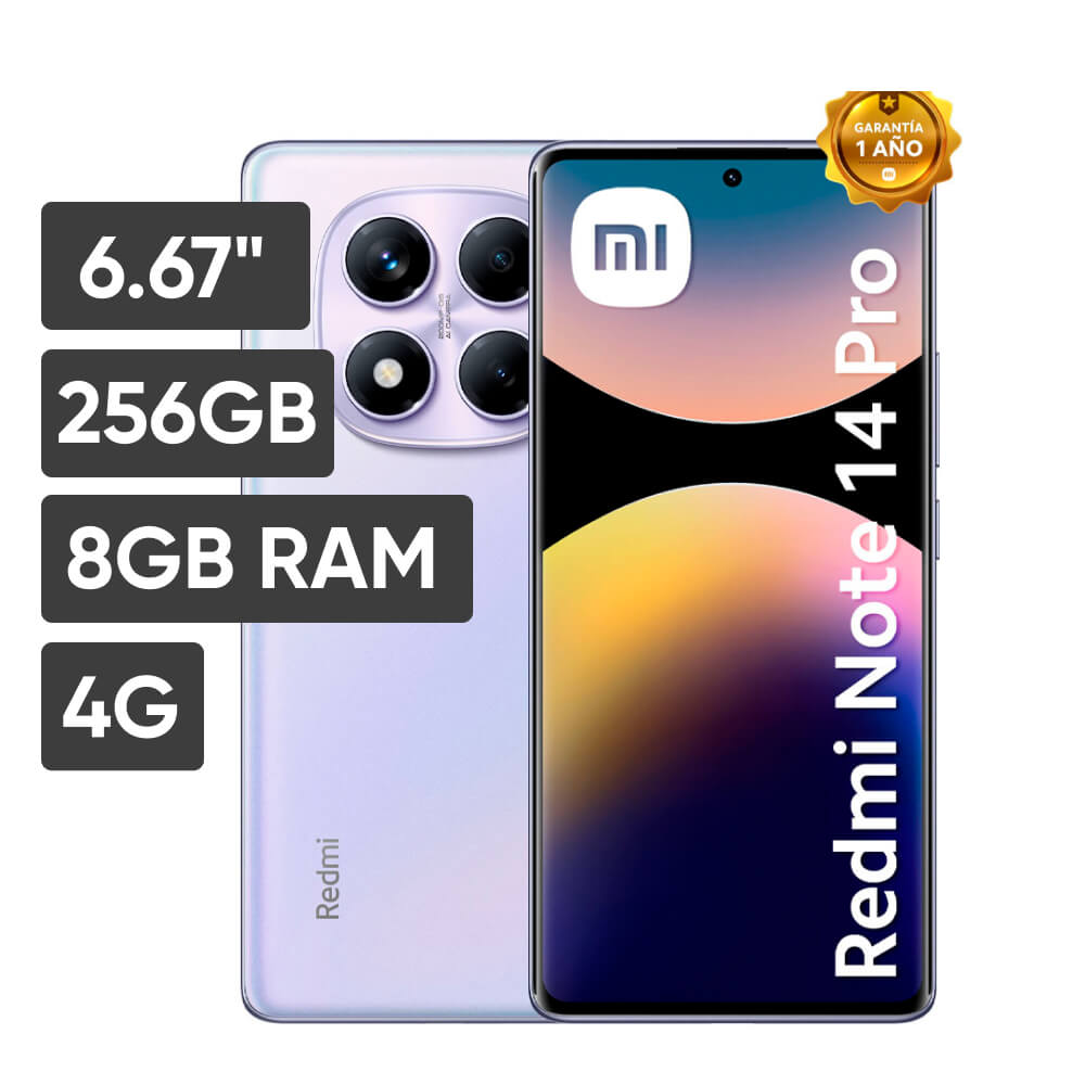 Smartphone XIAOMI REDMI NOTE 14 PRO 6.67"" 8GB 256GB 200MP Aurora Purple