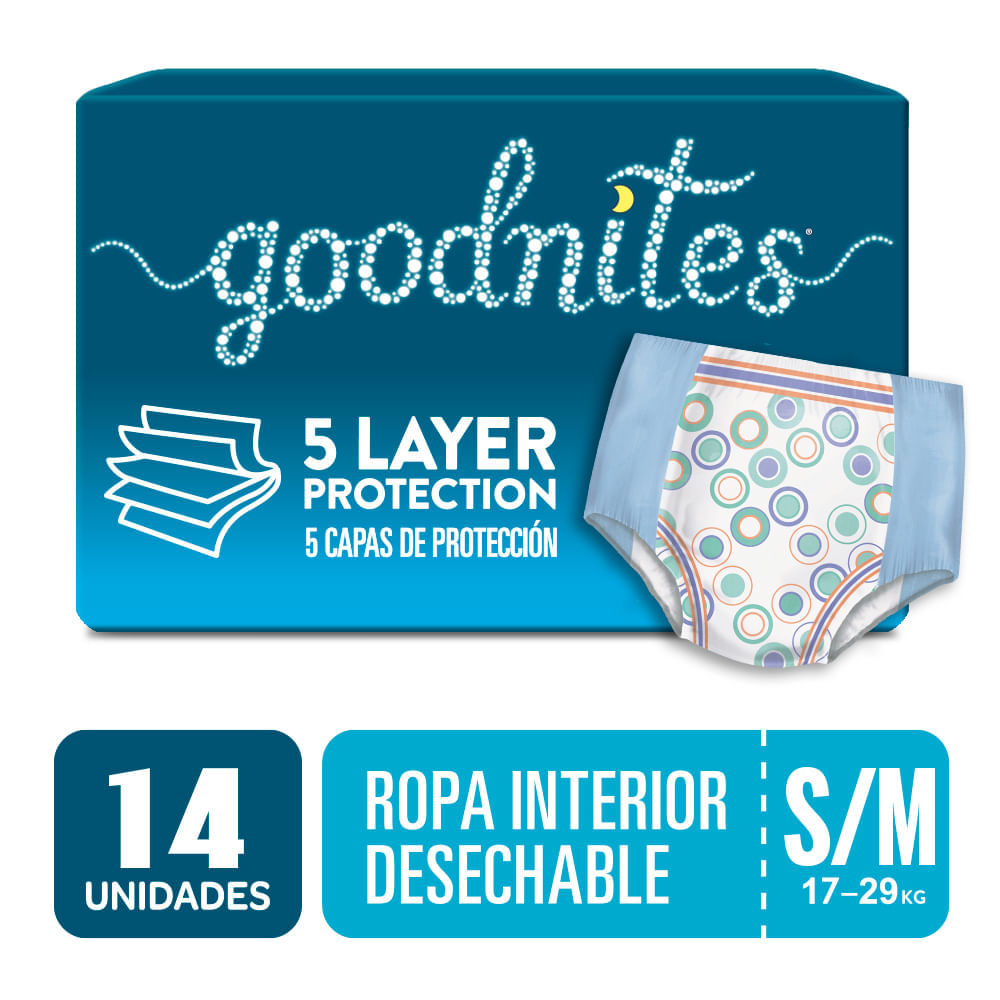 Ropa Interior Desechable GOODNITES Unisex Talla M Paquete 14un Ropa Interior Desechable GOODNITES Unisex Talla M Paquete 14un