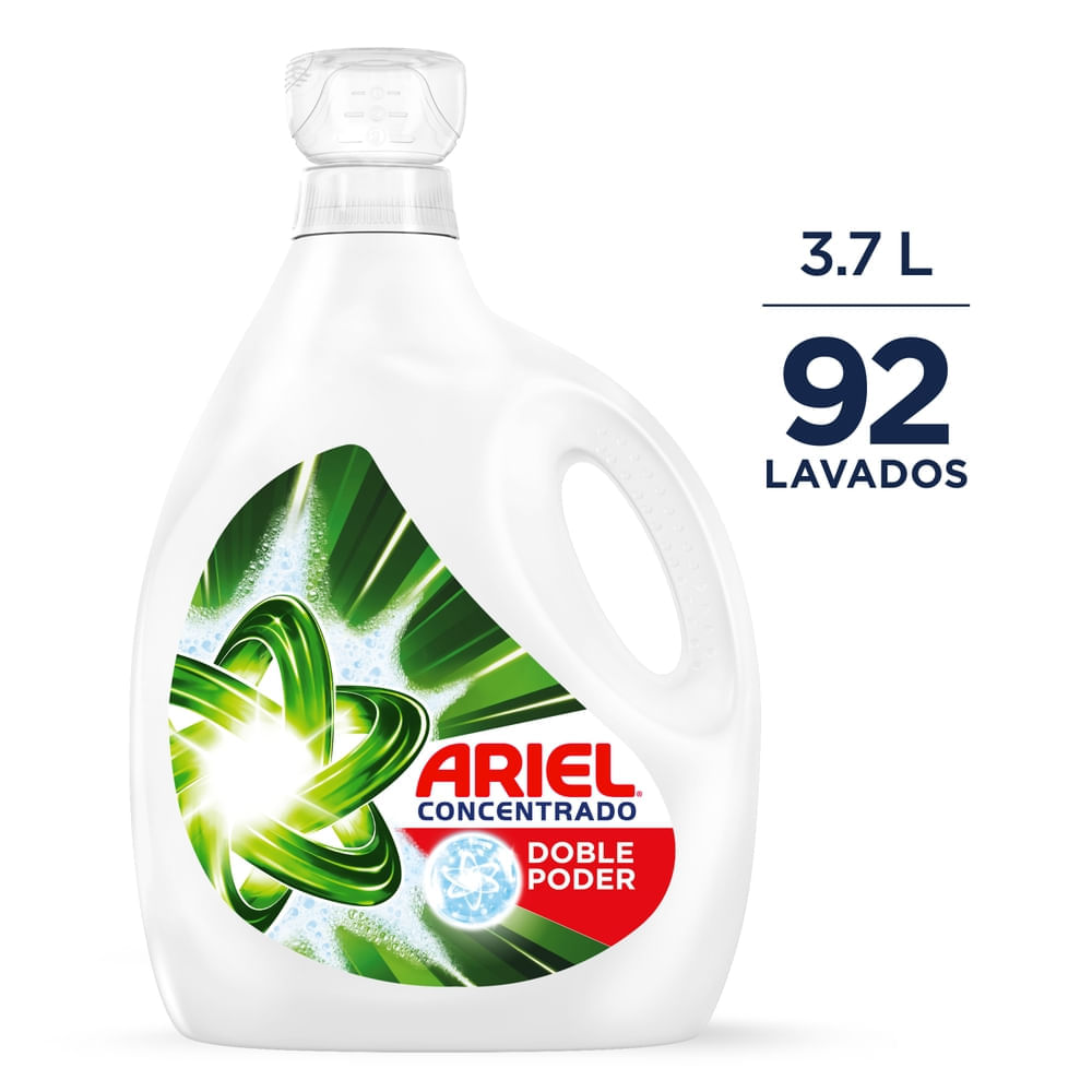 Detergente Líquido ARIEL Doble Poder Concentrado Botella 3.7L Detergente Líquido ARIEL Doble Poder Concentrado Botella 3.7L