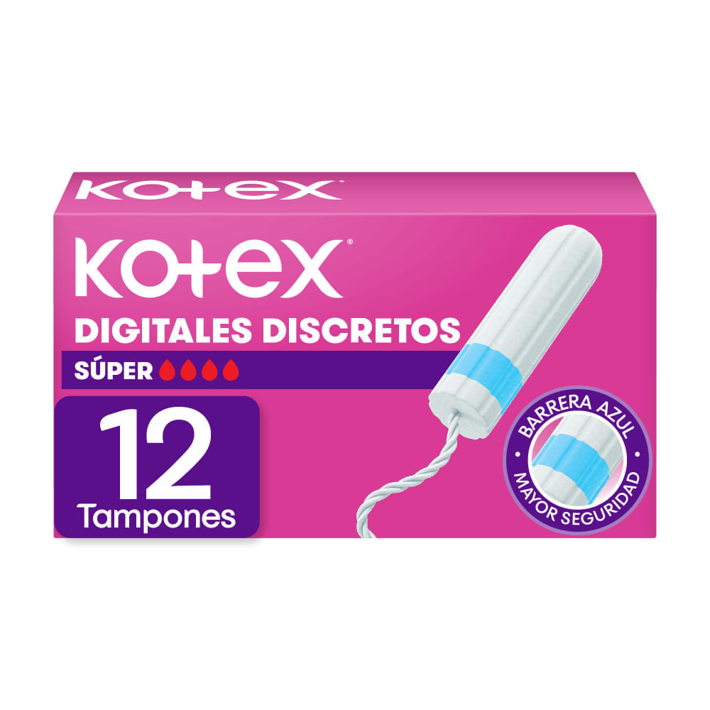 Tampones Digitales KOTEX Super Paquete 12un Tampones Digitales KOTEX Super Paquete 12un