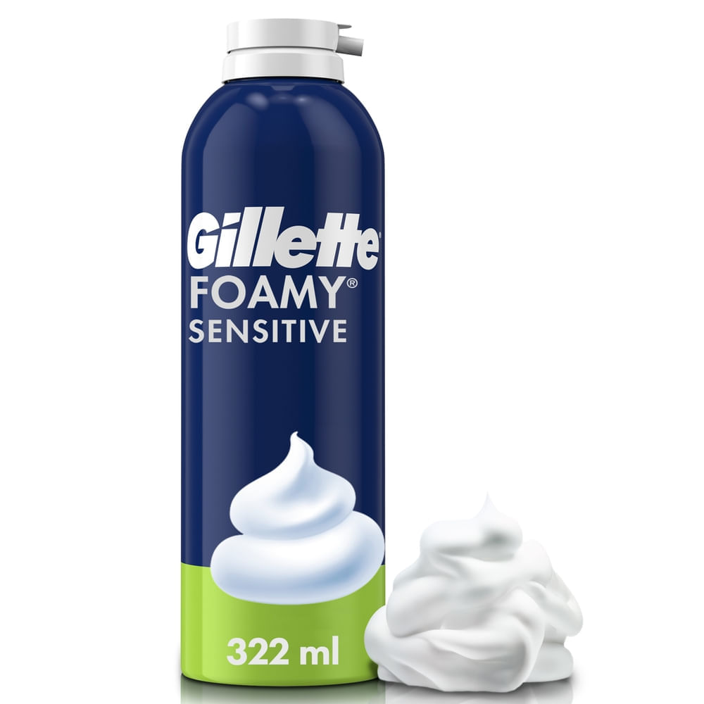 Espuma de Afeitar GILLETTE Foamy Sensitive Ideal para Piel Sensible Frasco 322ml Espuma de Afeitar GILLETTE Foamy Sensitive Ideal para Piel Sensible Frasco 322ml
