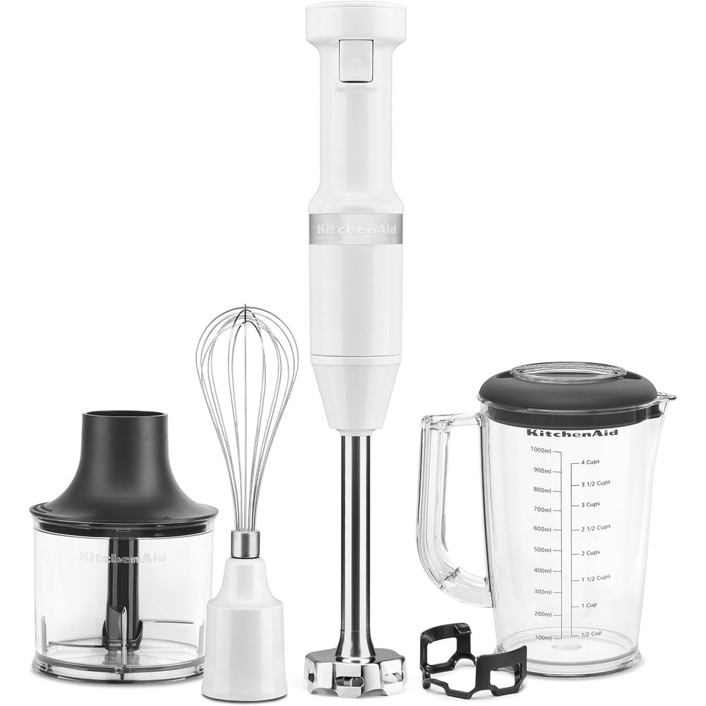 KitchenAid KHBV83WH, batidora de mano con cable y accesorios | Blanco
