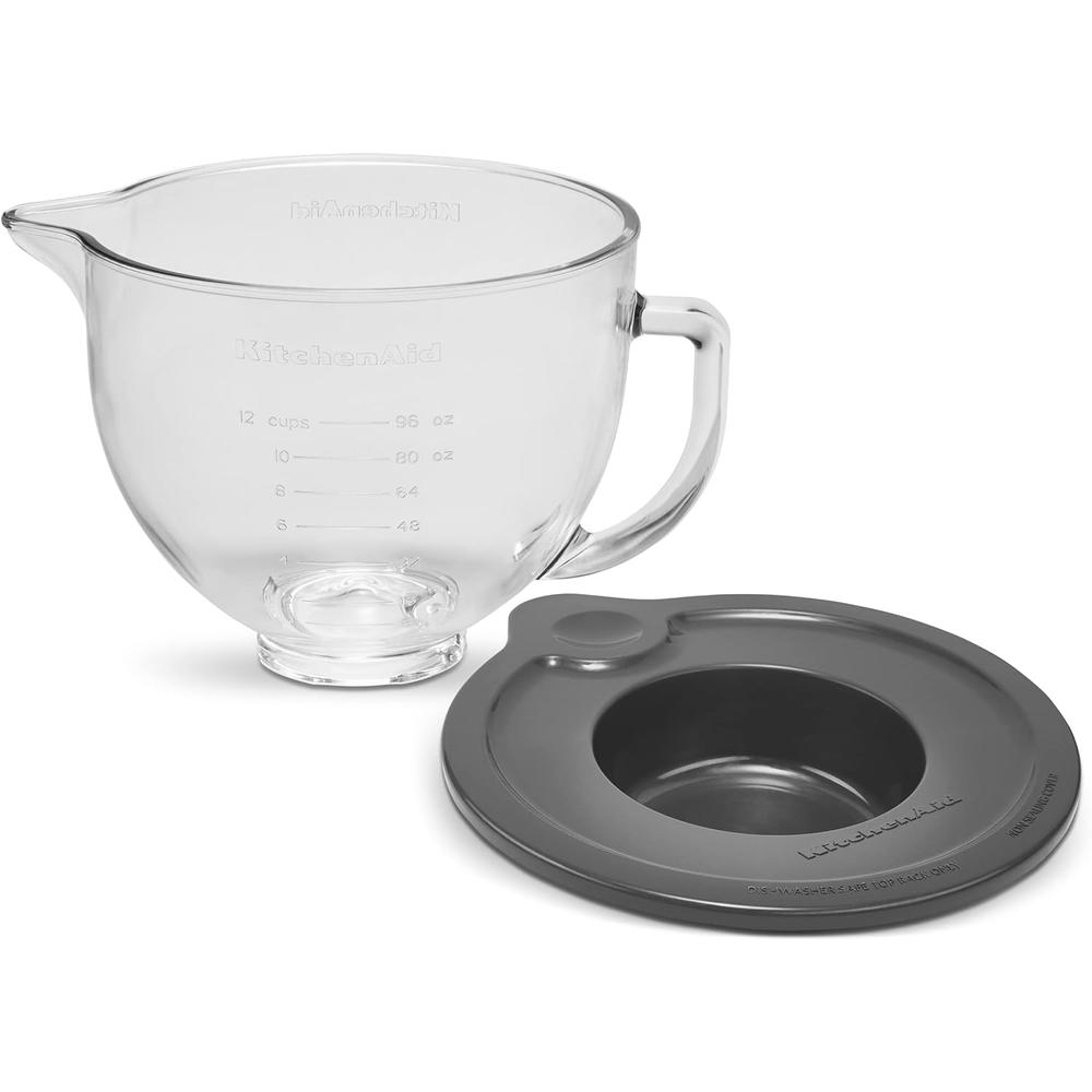 KitchenAid, recipiente de vidrio 5 qt / 4.7 L con tapa y marcas de medición