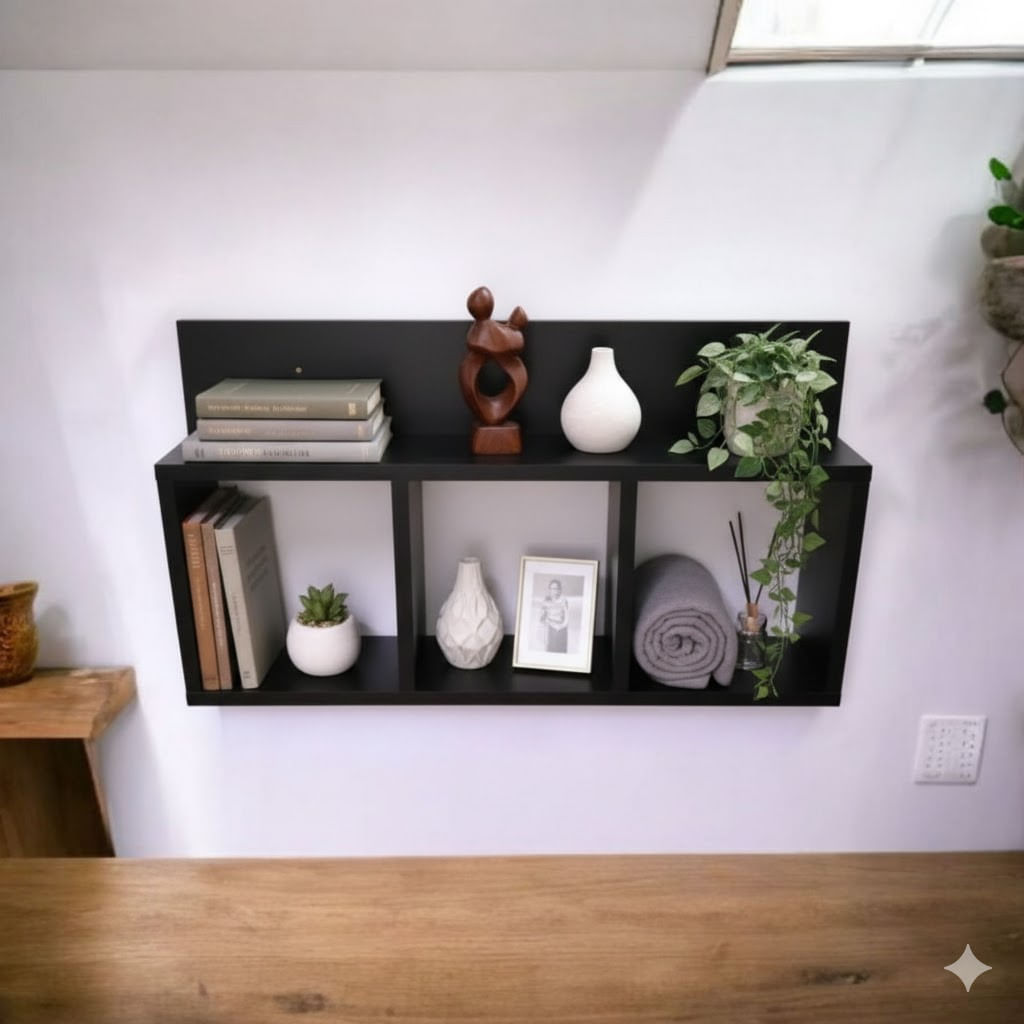 Repisa Estante Flotante Melamina Negro