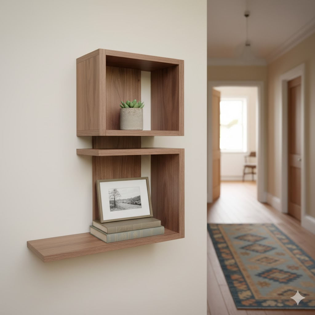 Repisa  Flotante Asimétrica melamina galés