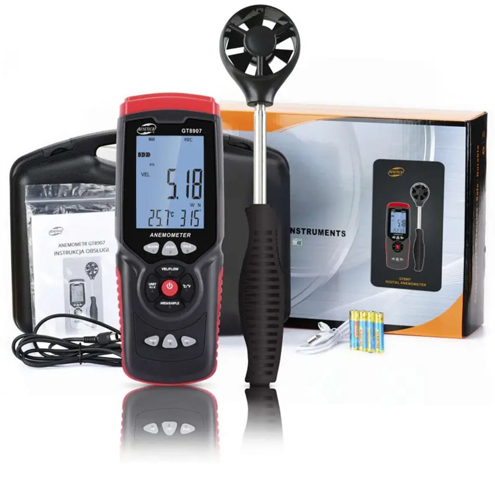 Anemómetro Caudalímetro Higrómetro Termómetro Data Logger - BENETECH GT8907