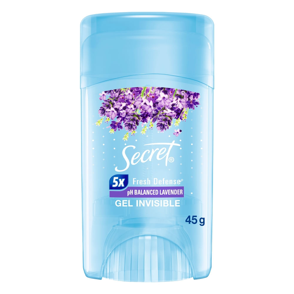 Antitranspirante para Mujer en Gel SECRET Invisible Lavender Frasco 45g Antitranspirante para Mujer en Gel SECRET Invisible Lavender Frasco 45g