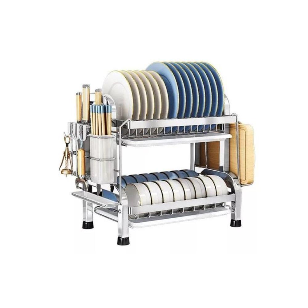 Escurridor de Platos de Acero inoxidable de Dos Niveles más accesorios