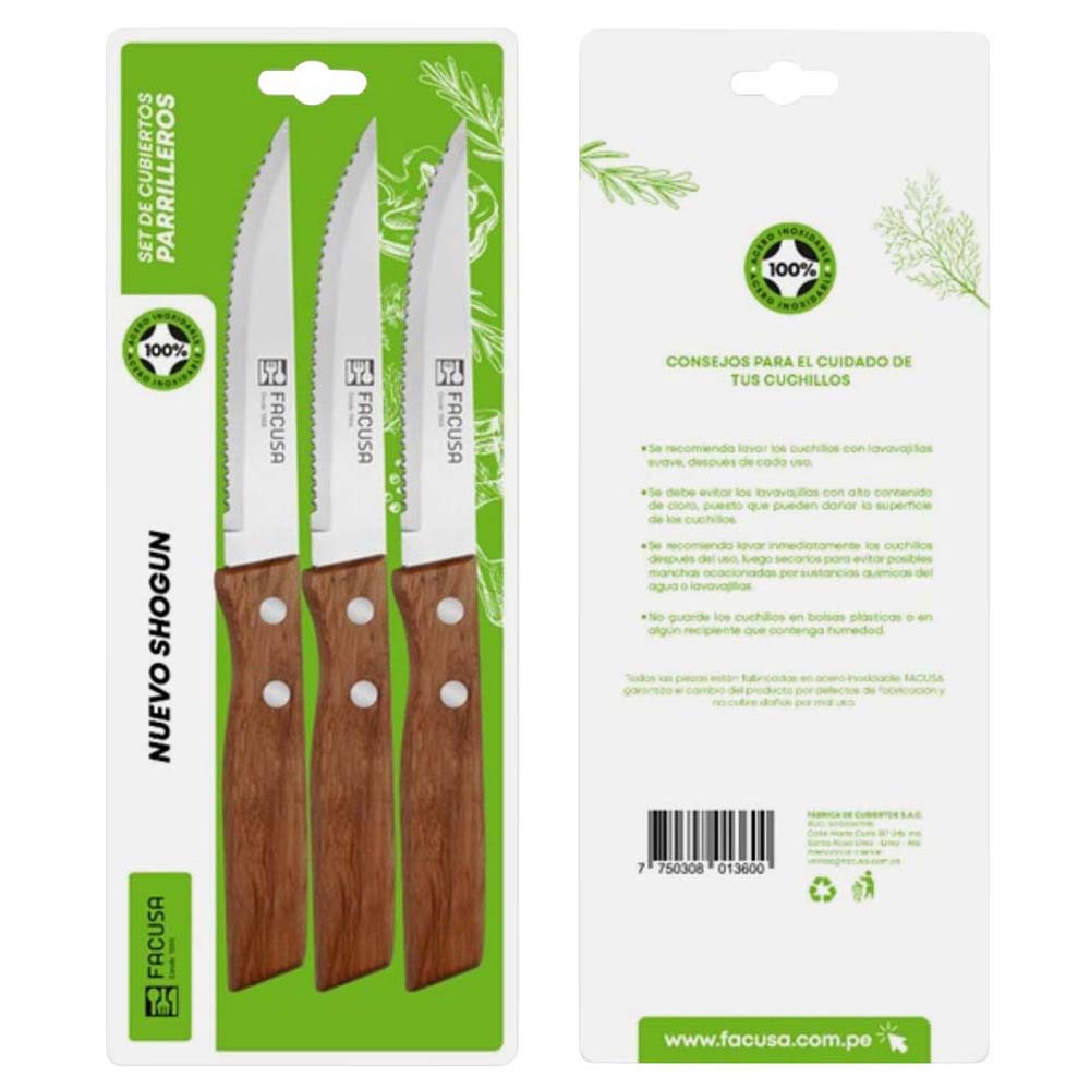Cuchillos FACUSA x3un Shogun 5 M/M