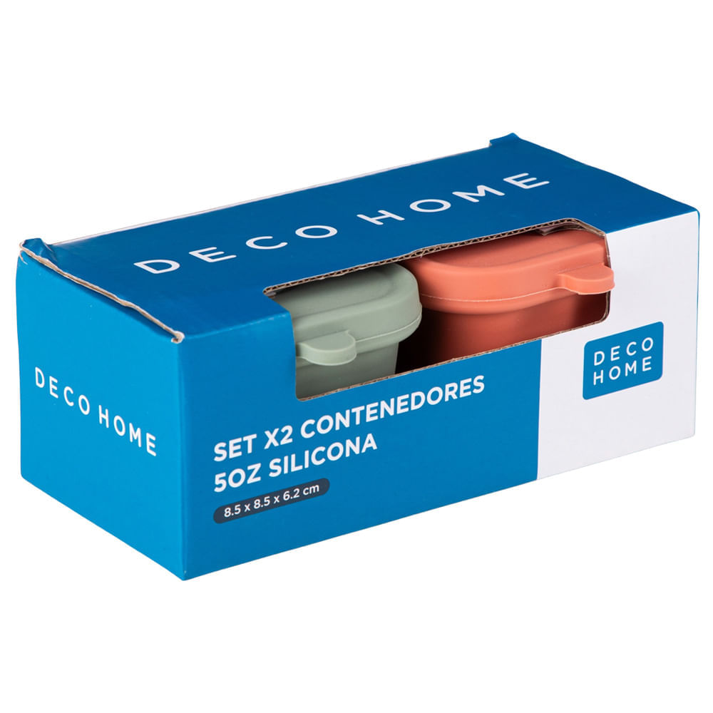 Set DECO HOME x2 Contenedores 5Oz Silicona