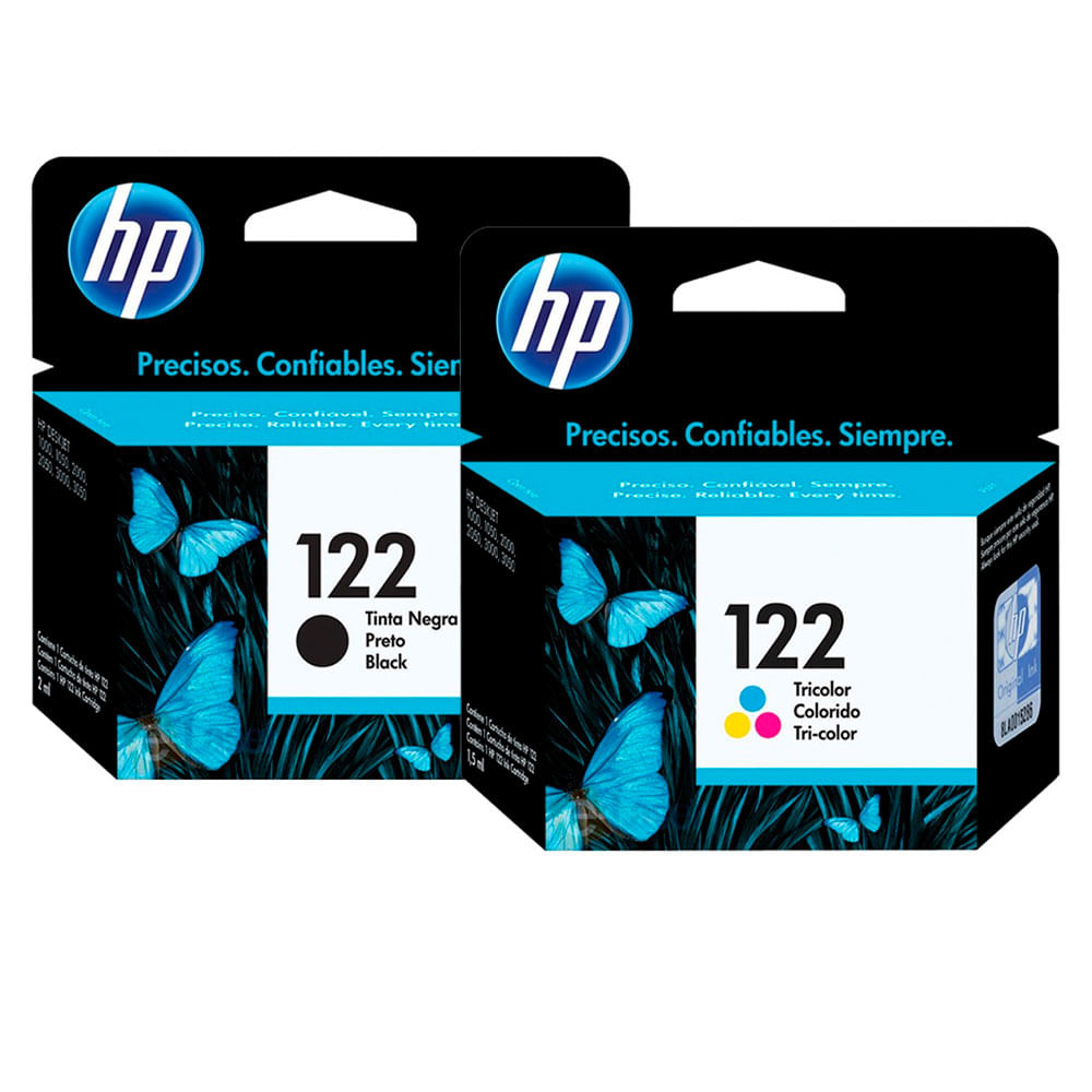Kit de Cartuchos HP 122 Original Negro y Tricolor