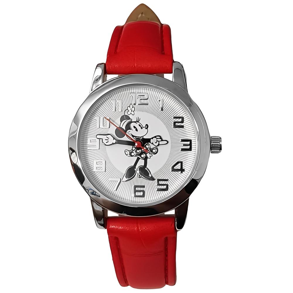 Reloj Mujer Disney Minnie Mouse Analógico Cuero Acero DIS1582