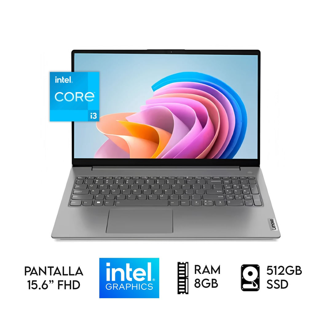 Laptop Lenovo V15 Core I3-1315U Ram 8GB Disco SSD 512GB Pantalla 15.6 FHD