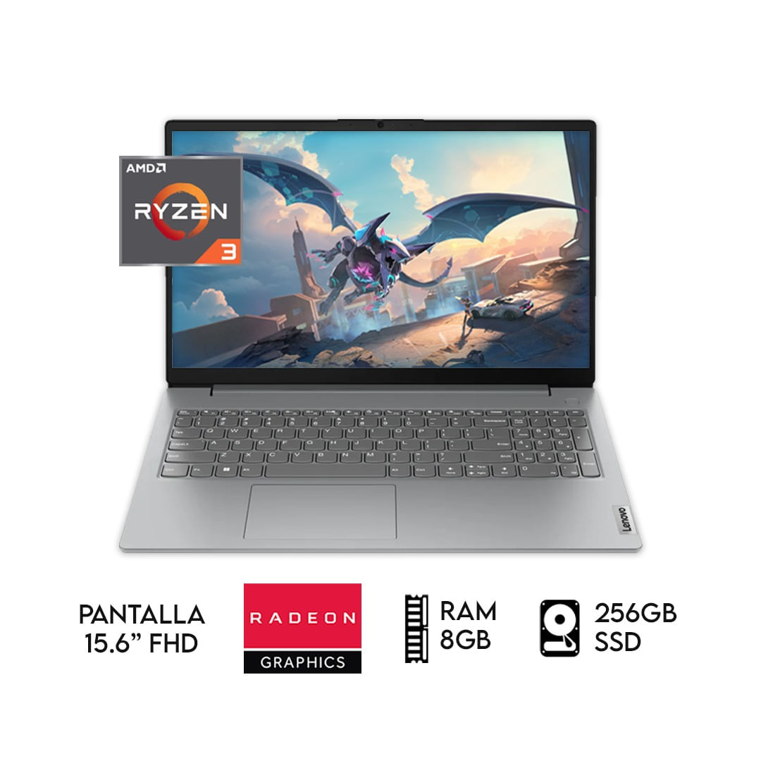 Laptop Lenovo V15 G4 Ryzen 3 7320u Ram 8GB SSD 256GB Pantalla 15.6 FHD