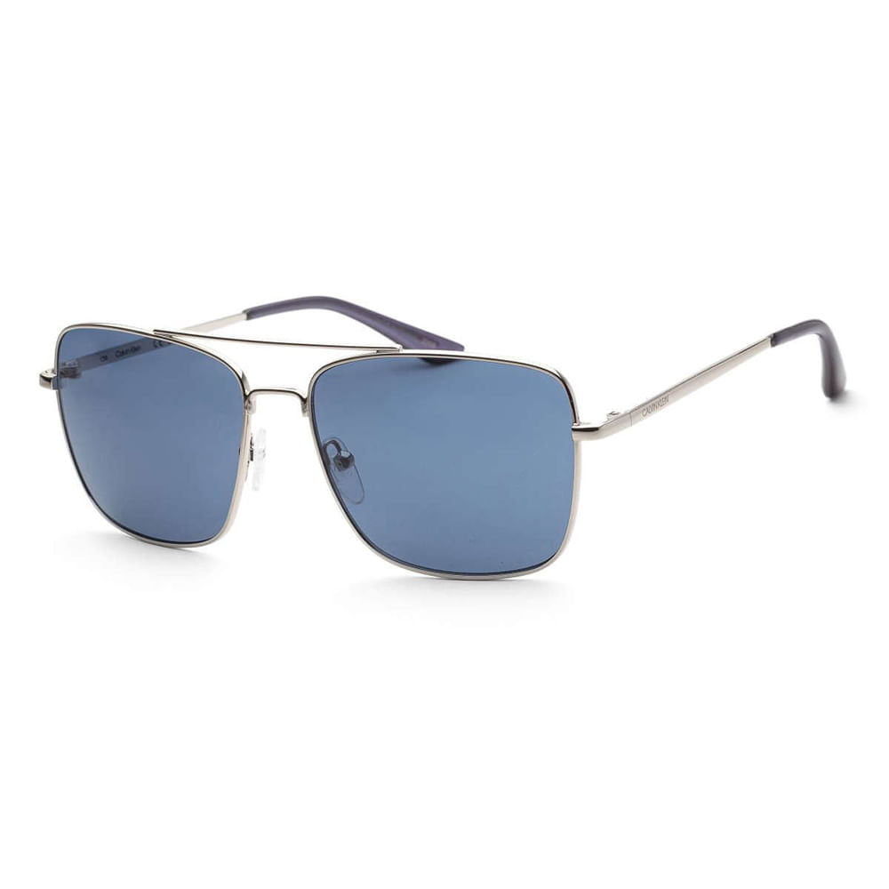 Lentes de Sol Calvin Klein para Hombre CK19136S-045 Plateado Azul
