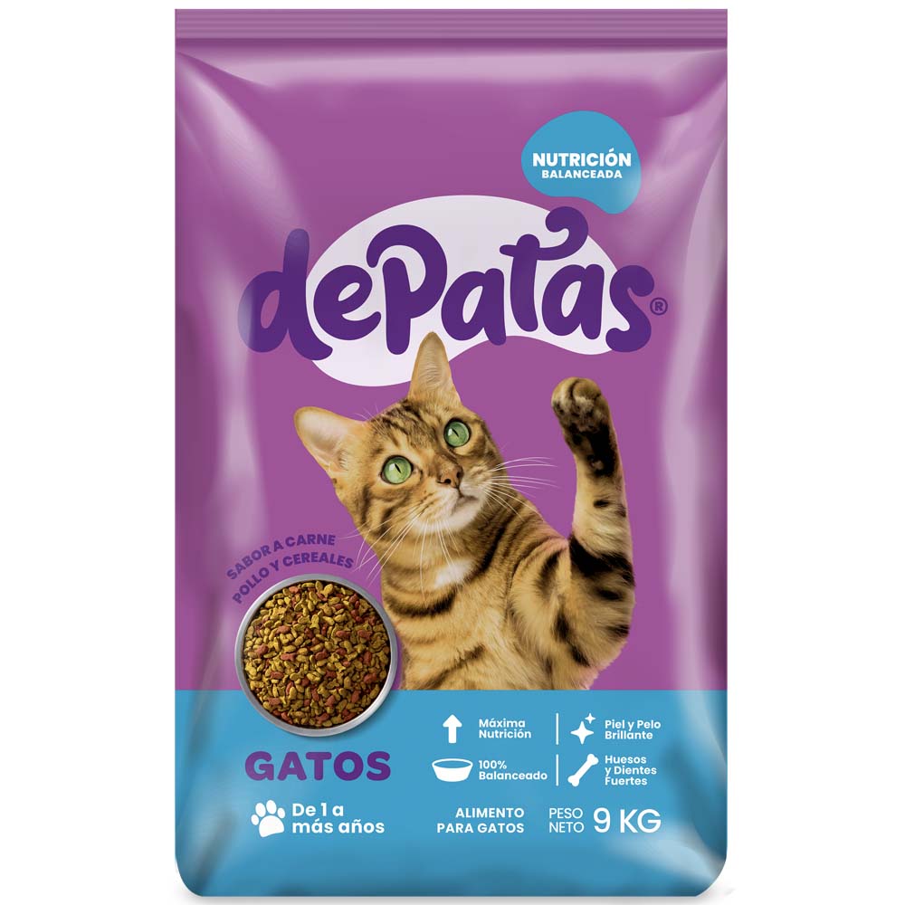 Alimento para Gatos DE PATAS Adulto Bolsa 9Kg Alimento para Gatos DE PATAS Adulto Bolsa 9Kg