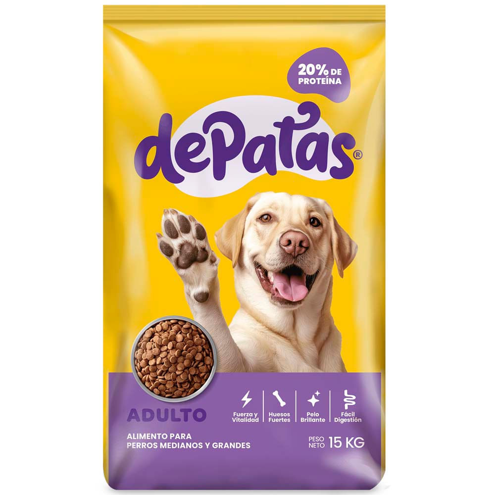 Alimento para Perros DE PATAS Adulto Bolsa 15Kg
