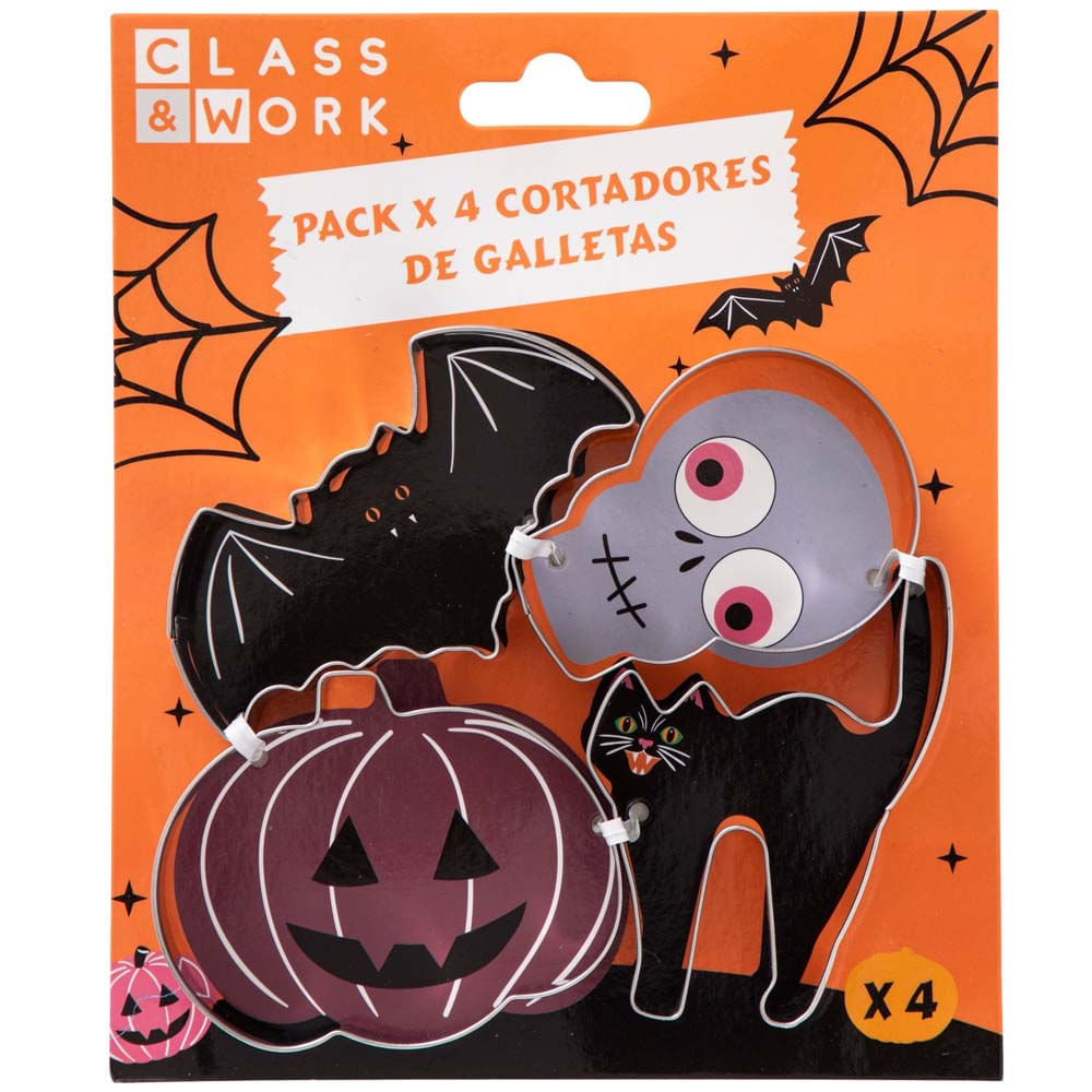 Pack de Cortadores temática Halloween CLASS&WORK pack 4un