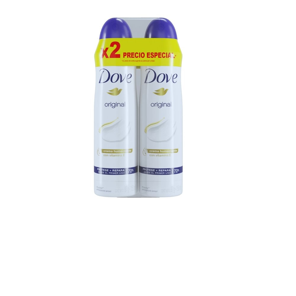 Desodorante en Aerosol DOVE Woman Original Frasco 2un x 150ml