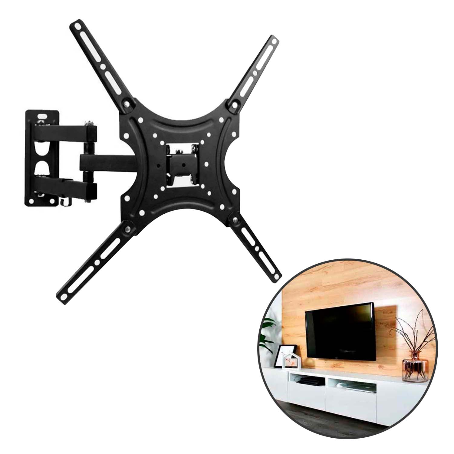 Soporte Pared Televisor 32 - 55pulg Giratorio Ajustable RACK TV 32 - 55pulg