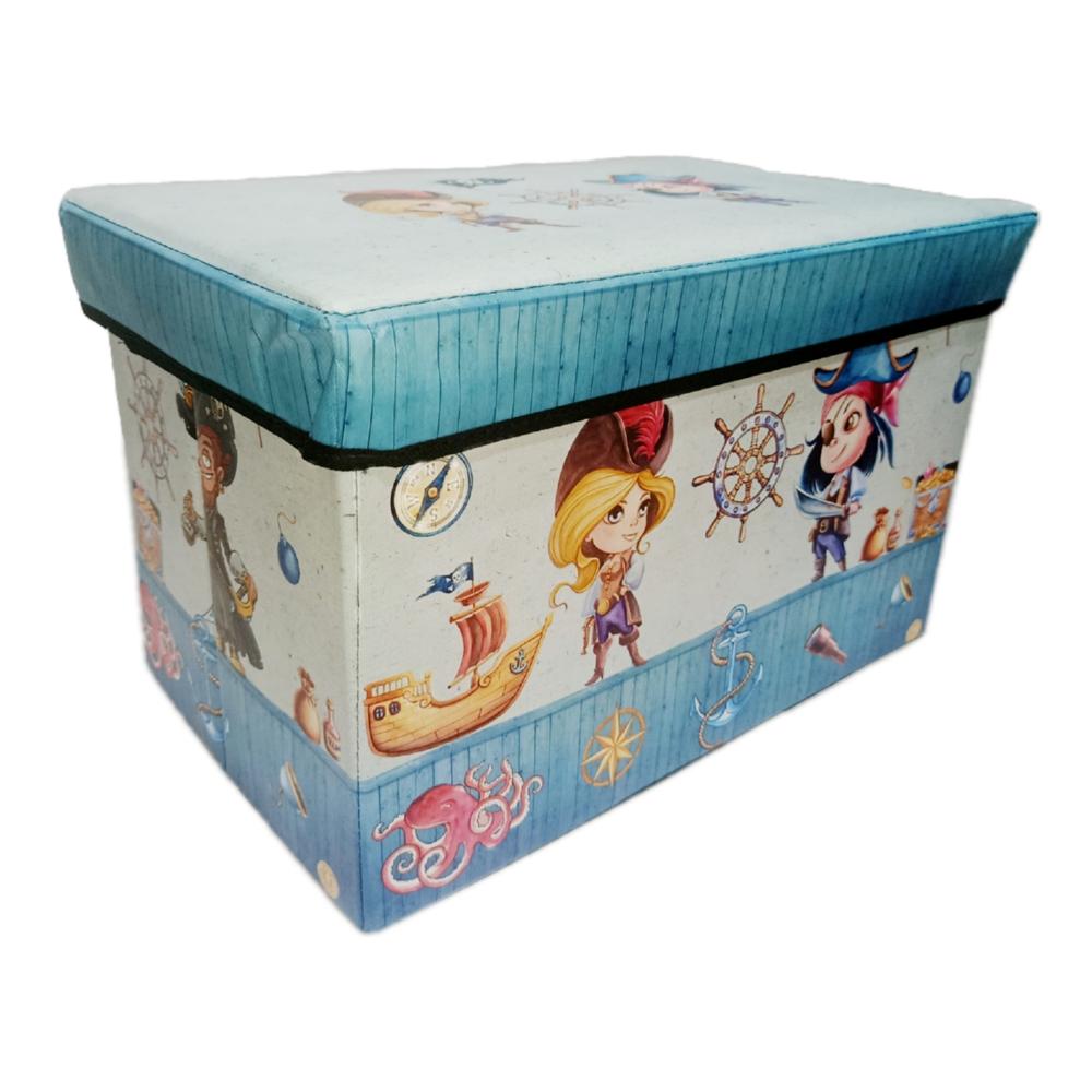 Caja  Puff Organizador Multiusos Niña Pirata