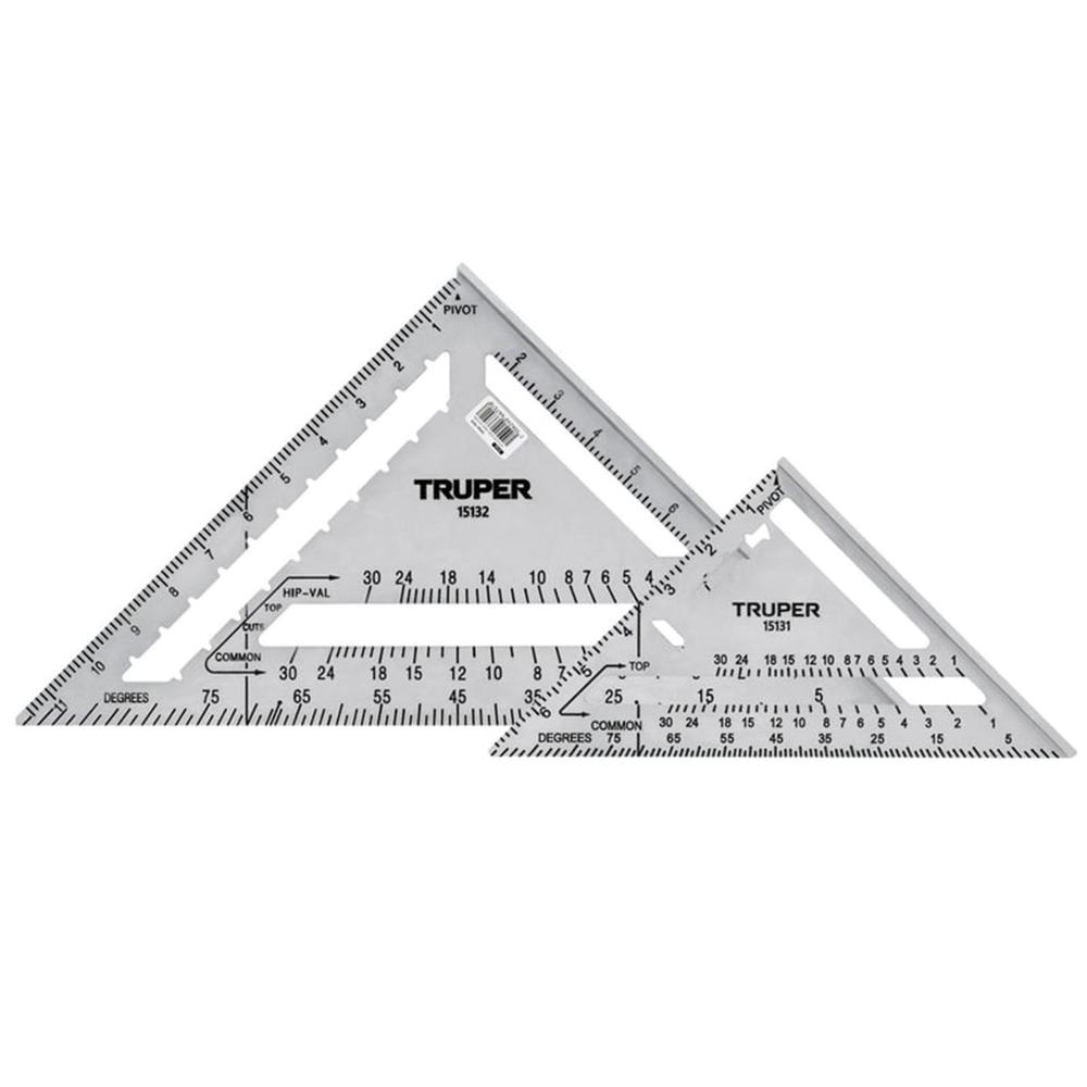 Pack 2 Escuadras de 7"" y 12"" de Aluminio para Drywall Truper