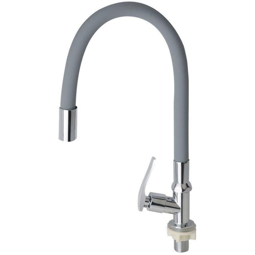 Llave Lavadero Flexible Mueble Ac. Inox. Color Gris C&A  -  Plomo