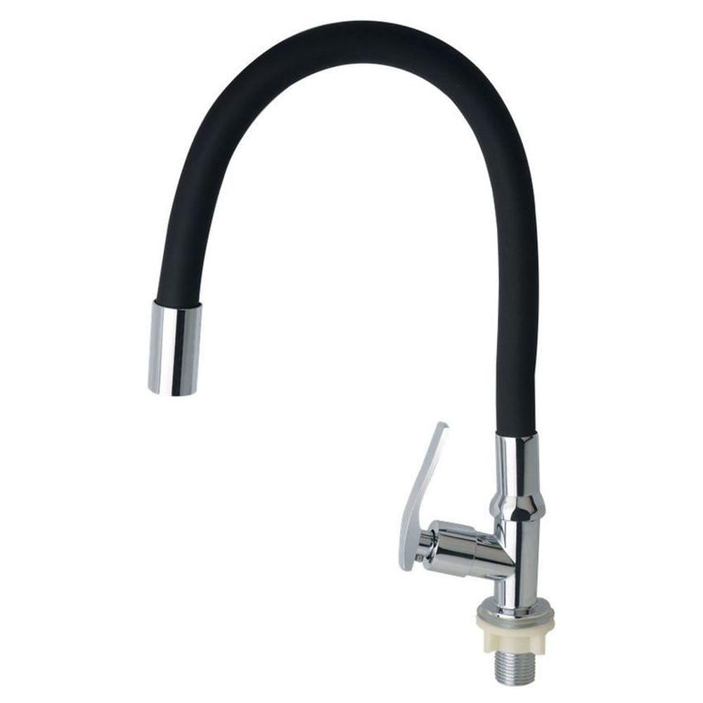 Llave Lavadero Flexible Mueble Ac. Inox. Color Negro C&A  -  Negro