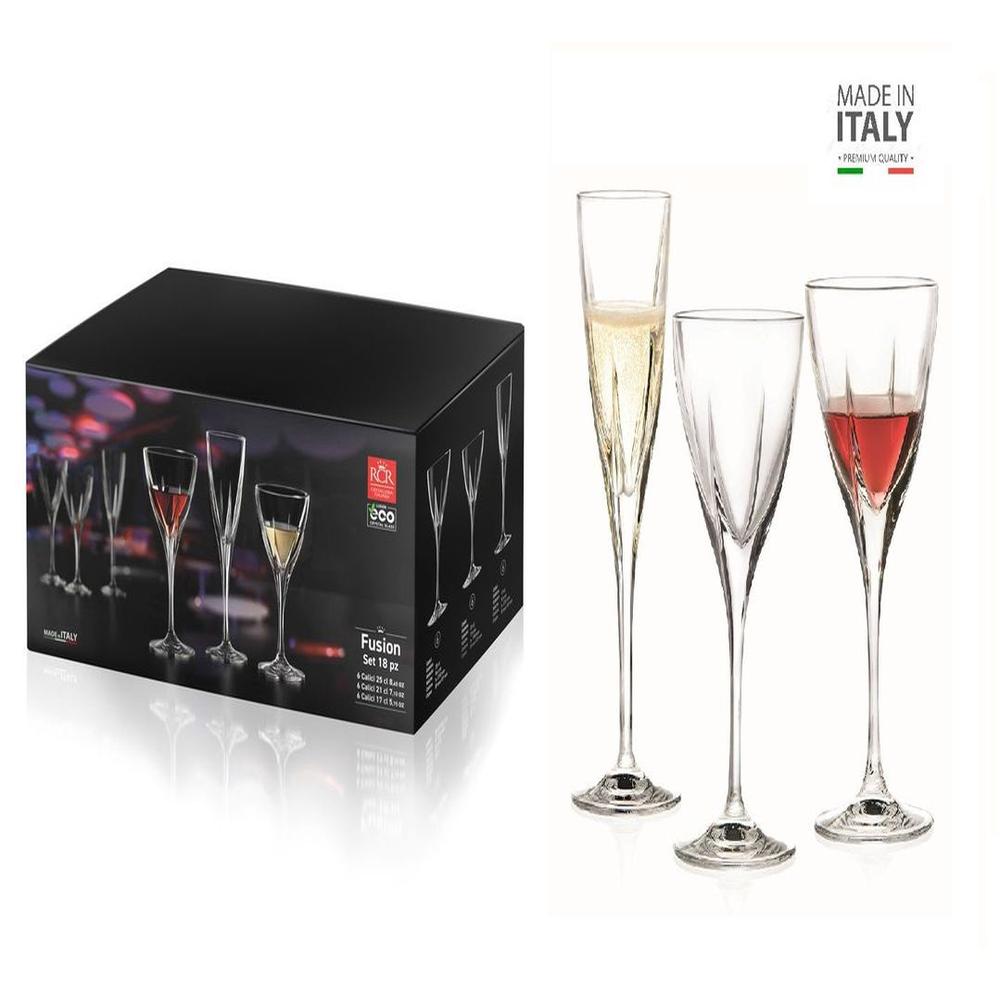 Set de Copas x 18 Piezas RCR - Modelo Fusion 100% Hecho en Italia