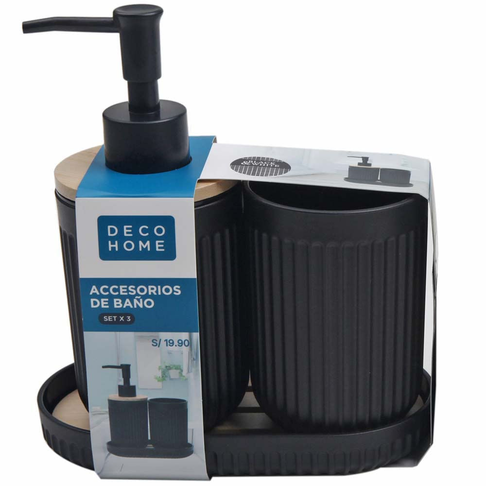 Set Dispensadores de Jabón DECO HOME B&W D5 3un