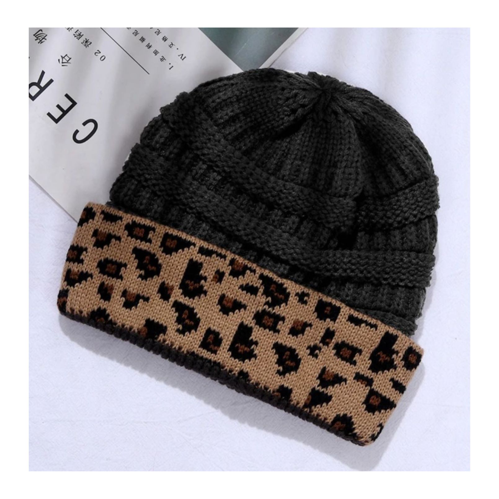 Print - Negro - Beanie Chullo Gorro Para Mujer