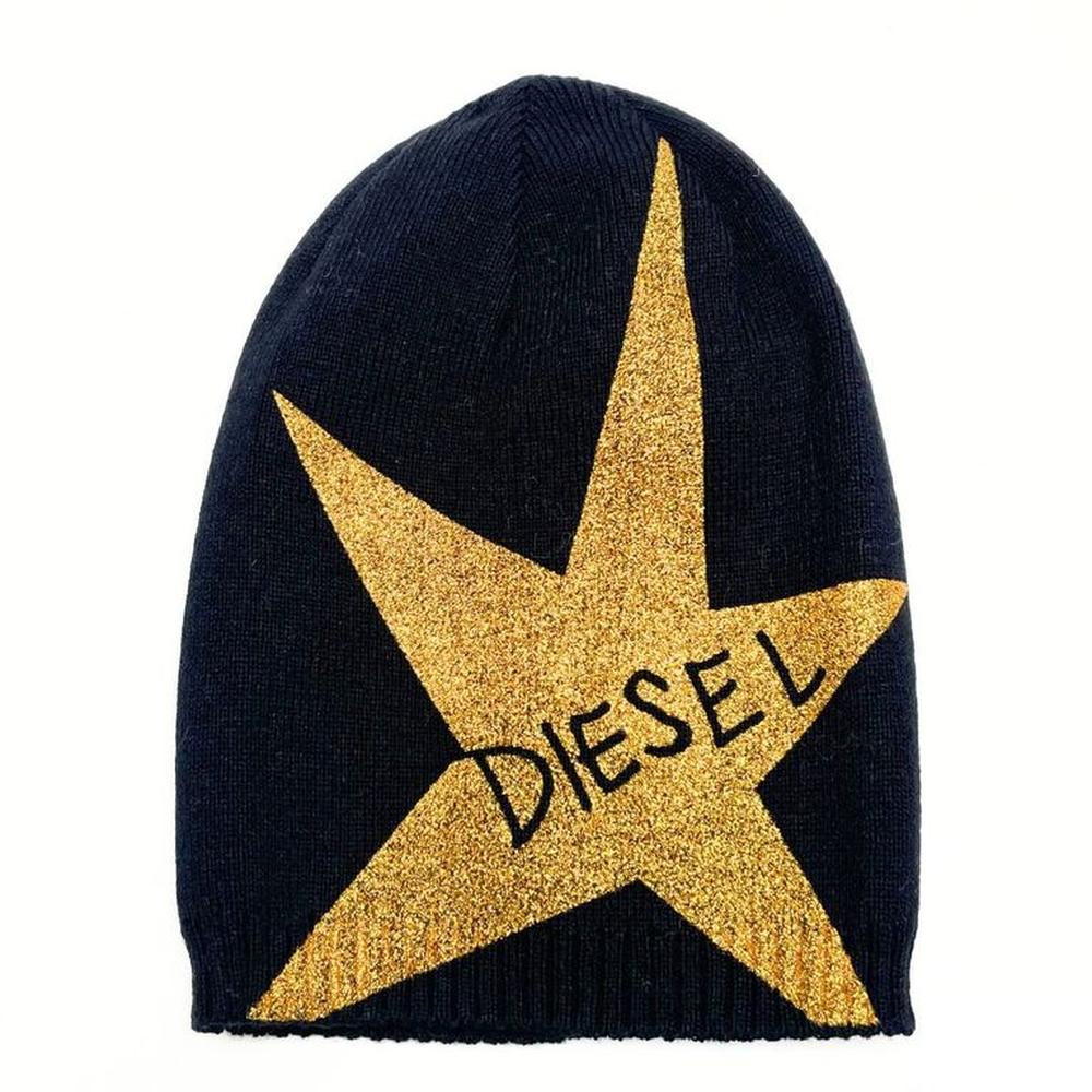 Beanie para niña Estrella Dorada Diesel - Negro