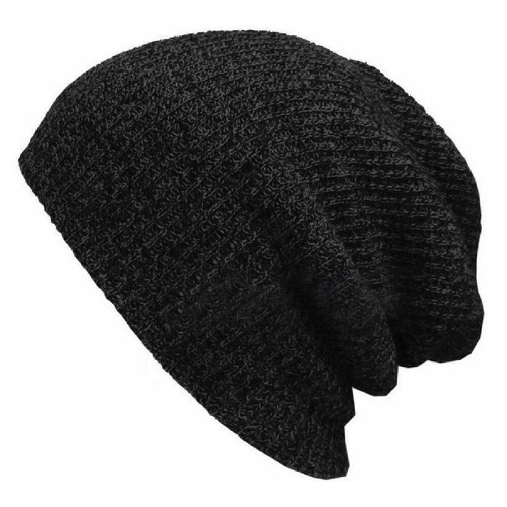Beanie Clásico Jaspeado Negro con Gris oscuro Unisex
